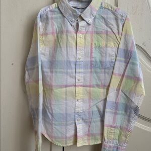 Janie and Jack  Pastel Plaid Shirt size 10 kids